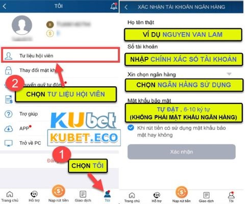 Quy trình bổ sung thông tin sau đăng ký Kubet